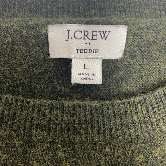 J crew Teddie green long sleeve shirt size large - Picture 2 of 5